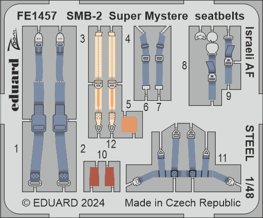 1/48 SMB-2 Super Mystere seatbelts Israeli AF STEEL (SPECIAL HOBBY)