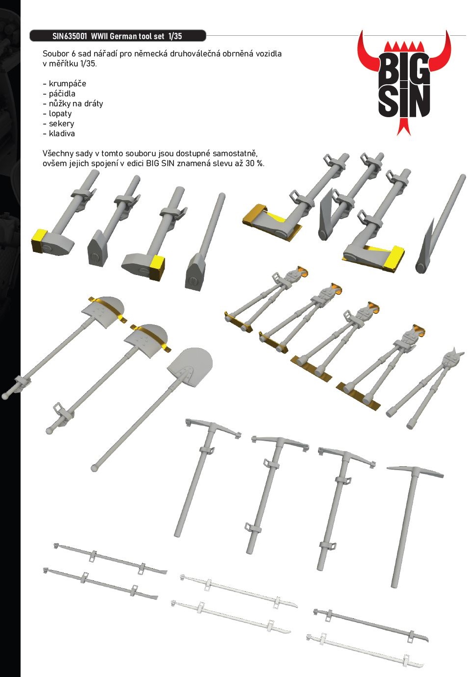Fotografie 1/35 WWII German tool set