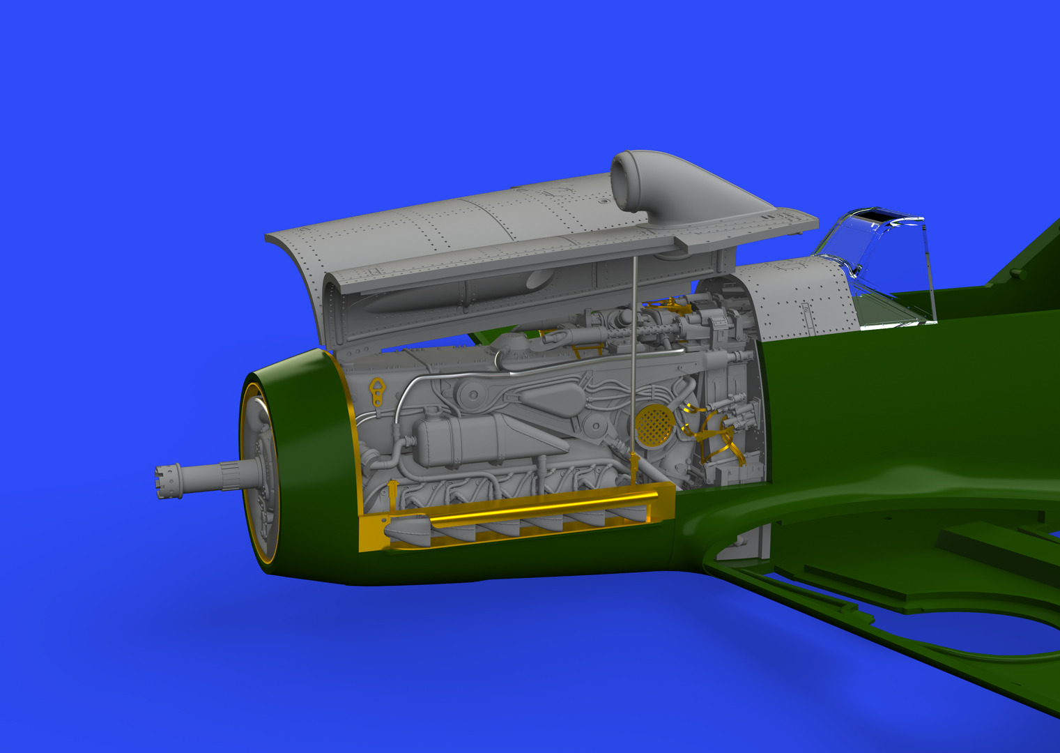 1/48 Bf 109F engine & fuselage guns (EDUARD)