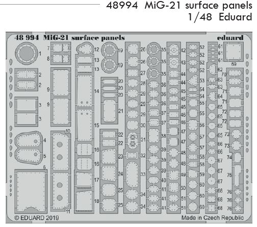 Fotografie 1/48 MiG-21 surface panels (EDUARD)