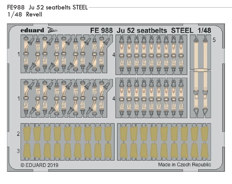 1/48 Ju 52 seatbelts STEEL (REVELL)