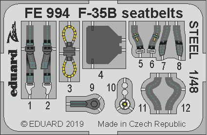 Fotografie 1/48 F-35B seatbelts STEEL (KITTY HAWK)