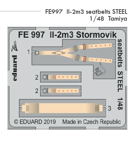 1/48 Il-2m3 seatbelts STEEL (TAMIYA)