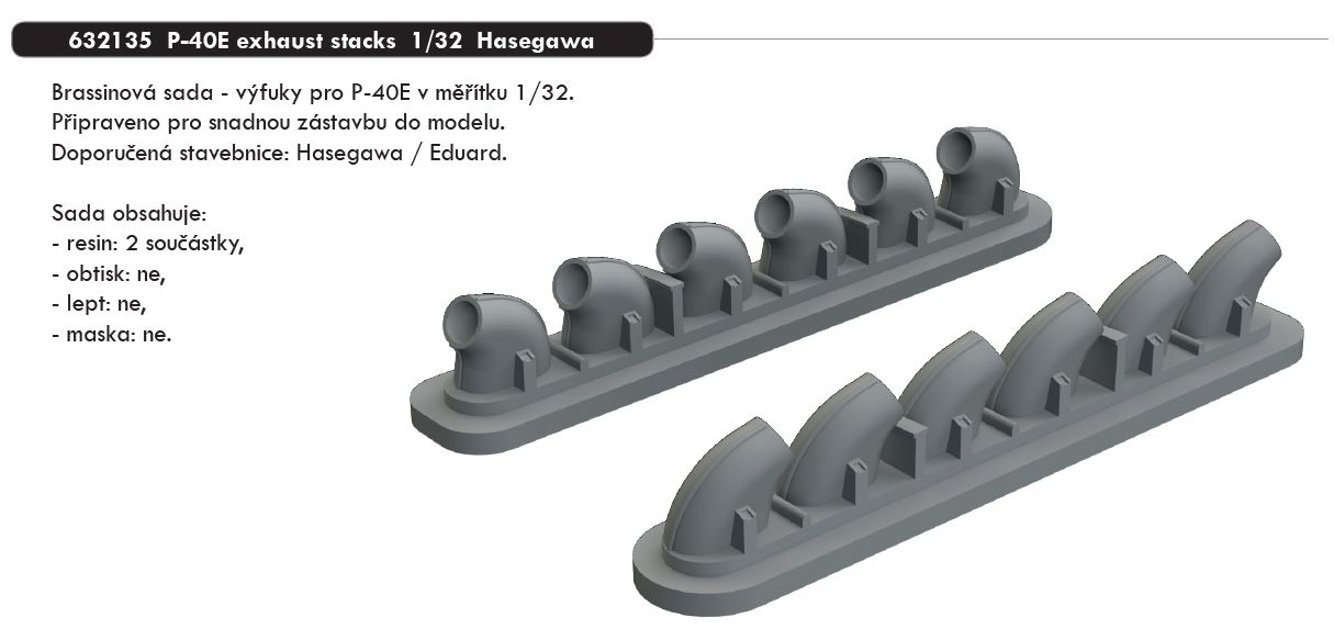 Fotografie 1/32 P-40E exhaust stacks (HASEGAWA)