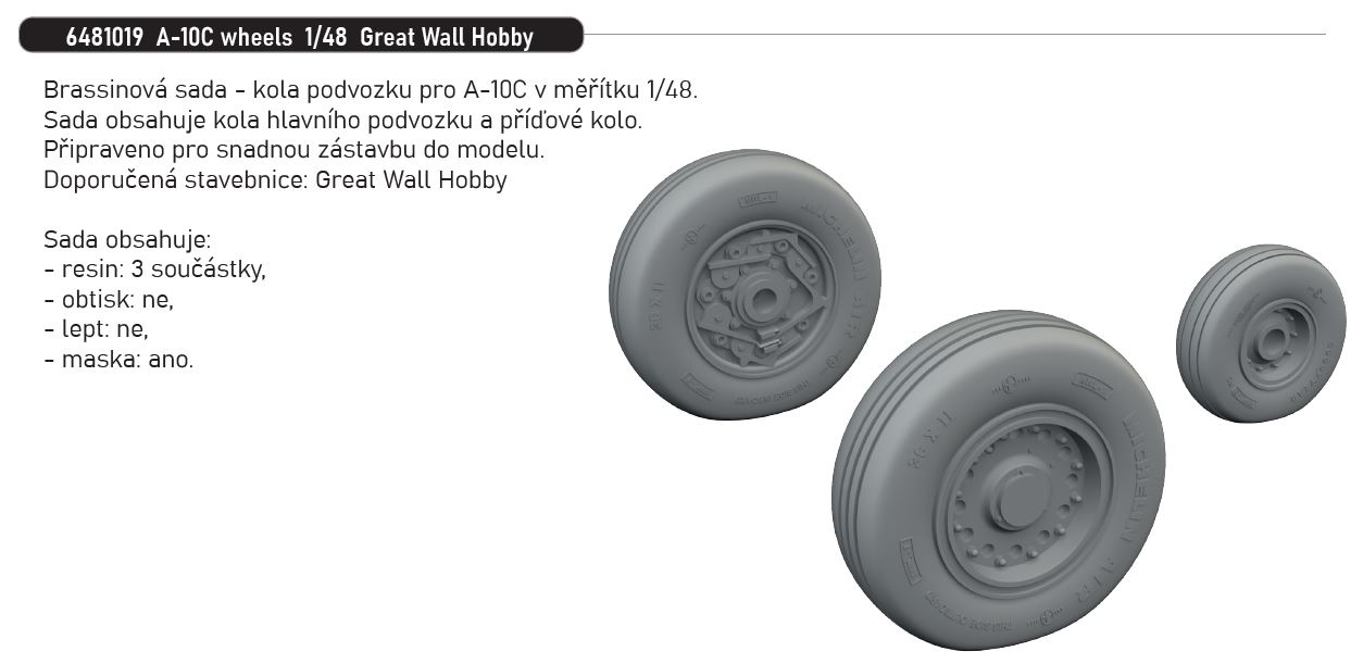 Fotografie 1/48 A-10C wheels (GREAT WALL HOBBY)