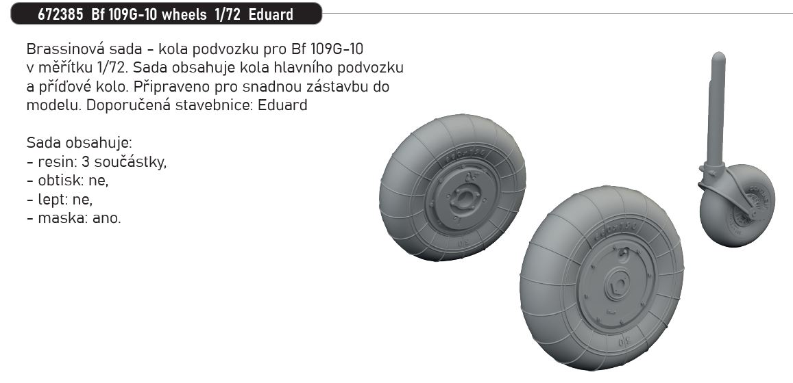 Fotografie 1/72 Bf 109G-10 wheels (EDUARD)