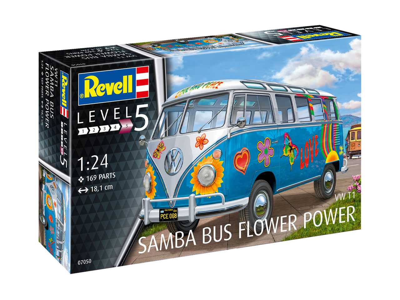Fotografie Plastic ModelKit auto 07050 - VW T1 Samba Bus "Flower Power" (1:24)