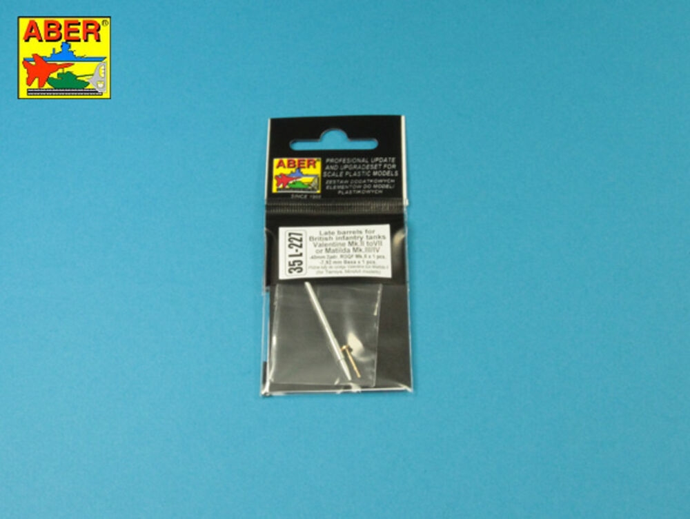 1/35 Late barrel for Valentine Mk.II to VII or Matilda Mk.III/IV with Besa MG barrel