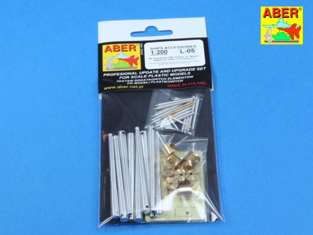 1/200 Set of barrels for HMS Rodney or Nelson
