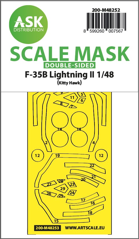 Fotografie 1/48 F-35B Lightning II double-sided express fit mask for Kitty Hawk