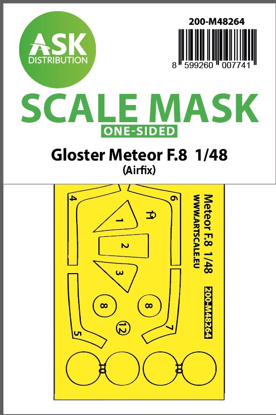Fotografie 1/48 Gloster Meteor F.8 one-sided express fit mask for Airfix