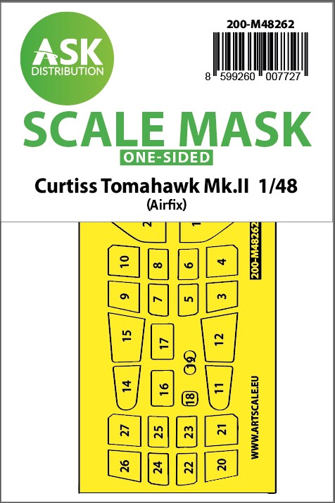 Fotografie 1/48 Curtiss Tomahawk Mk.II one-sided express fit mask for Airfix