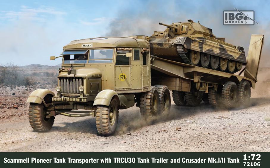 1/72 Scammell Pioneer Tank Transporter with TRCU30 Trailer and Crusader Mk.I/II