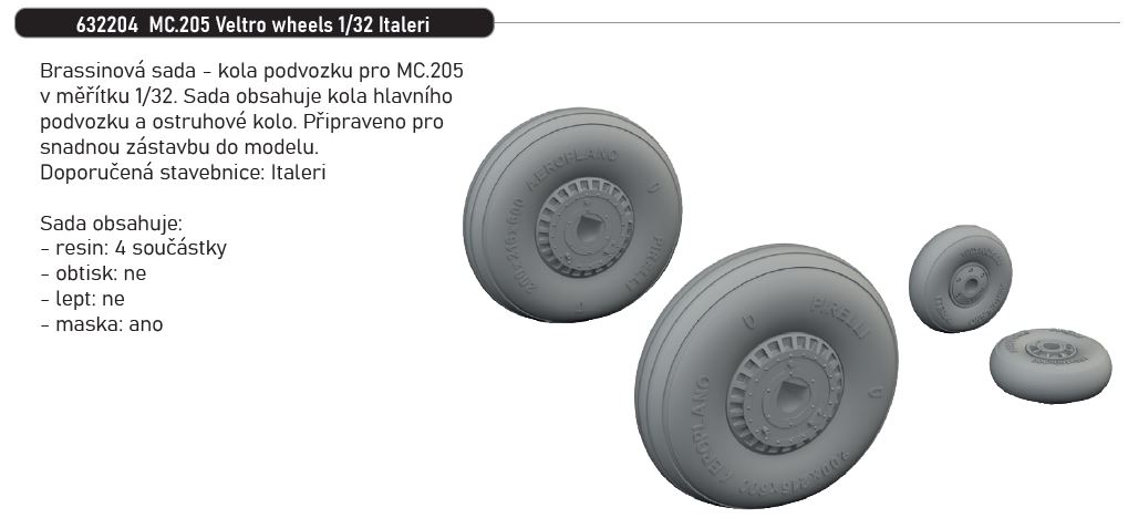 Fotografie 1/32 MC.205 Veltro wheels (ITALERI)