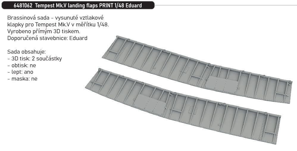 Fotografie 1/48 Tempest Mk.V landing flaps PRINT (EDUARD)