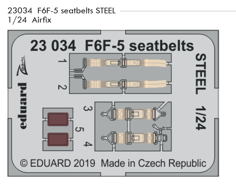 1/24 F6F-5 seatbelts STEEL (AIRFIX)
