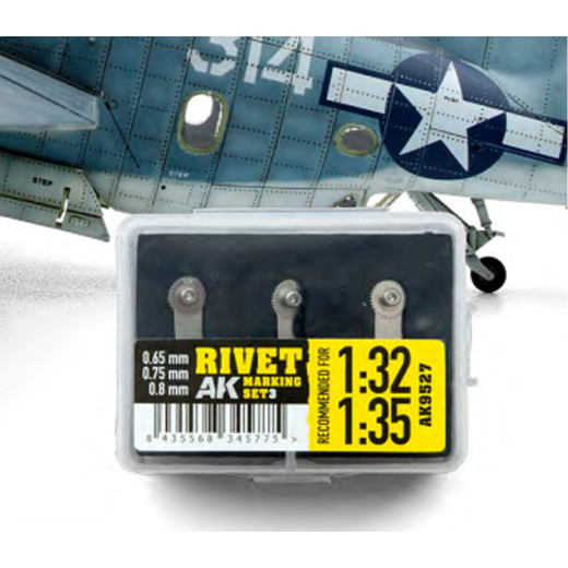 Fotografie AK-Interactive RRIVET MARKING SET 3 for 1/32, 1/35 scale (nýtovadlo)