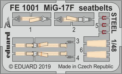 Fotografie 1/48 MiG-17F seatbelts STEEL (HOBBY BOSS)