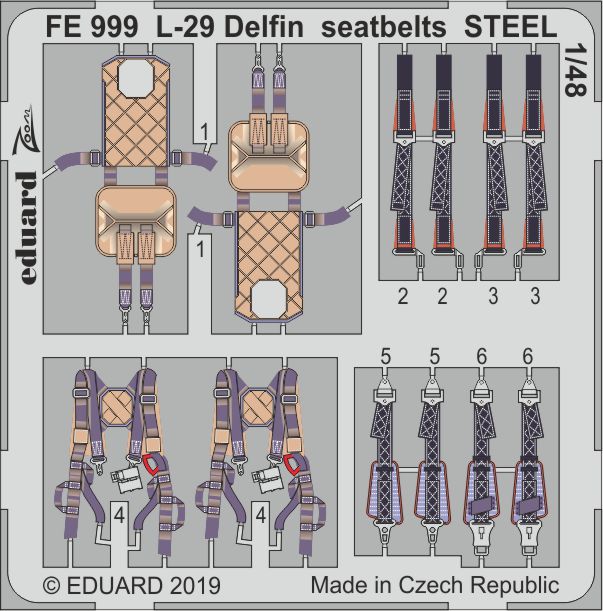 Fotografie 1/48 L-29 Delfin seatbelts STEEL (AMK)