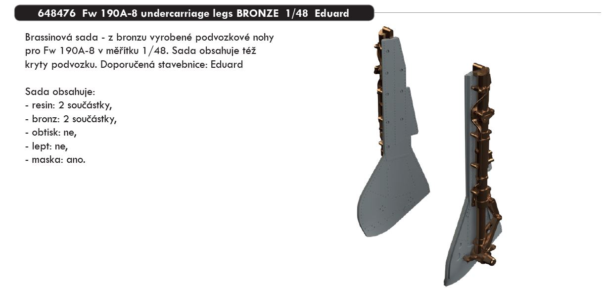 1/48 Fw 190A-8 undercarriage legs BRONZE (EDUARD)