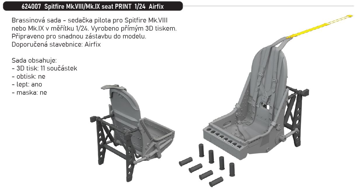 Fotografie 1/24 Spitfire Mk.VIII/Mk.IX seat PRINT (AIRFIX)