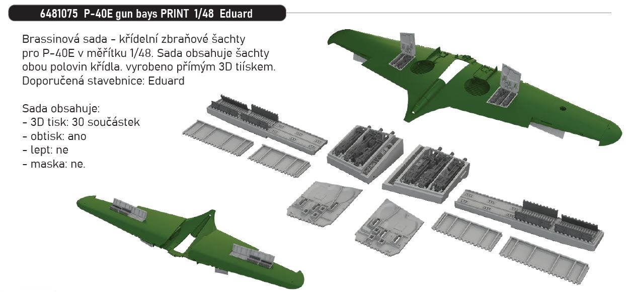 Fotografie 1/48 P-40E gun bays PRINT (EDUARD)