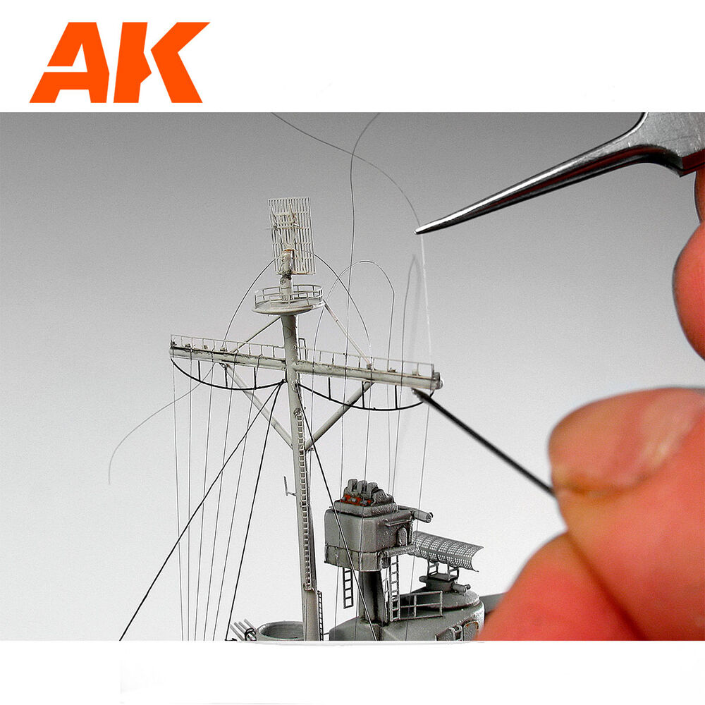 AK Interactive 9134: ELASTIC RIGGING BOBBIN MEGA-THIN (pro lodní antény)
