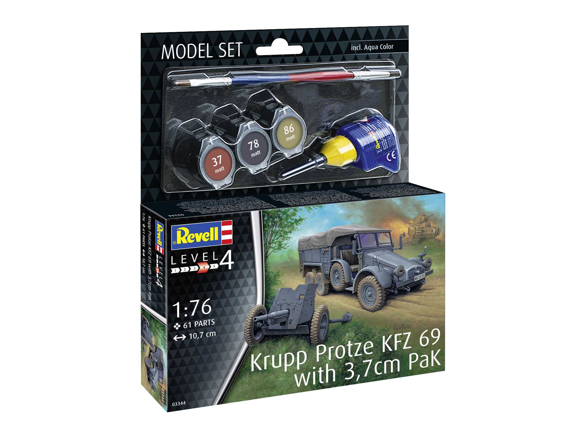 Fotografie ModelSet military 63344 - Krupp Protze Kfz 69 with 3.7cm Pak (1:76)