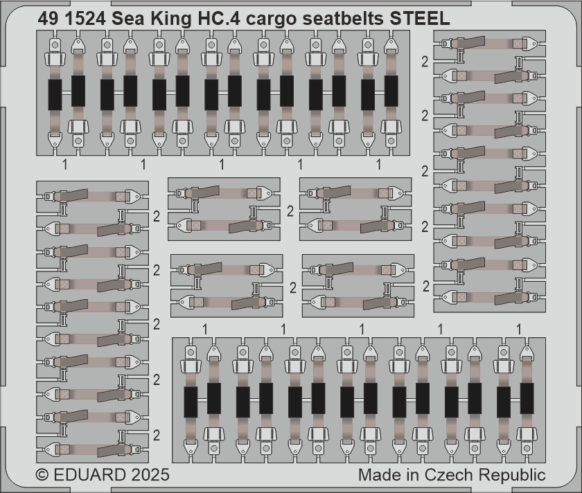 Fotografie 1/48 Sea King HC.4 cargo seatbelts STEEL (AIRFIX)