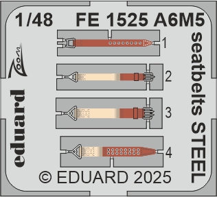 Fotografie 1/48 A6M5 seatbelts STEEL (EDUARD)