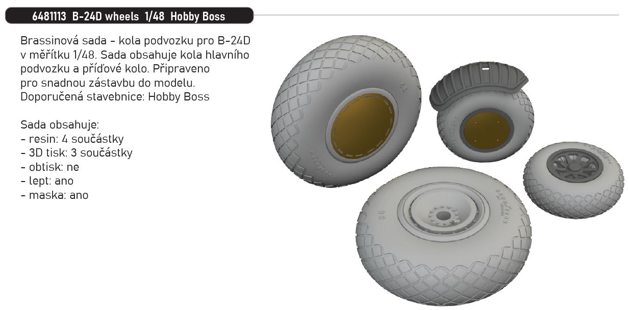 Fotografie 1/48 B-24D wheels (HOBBY BOSS)