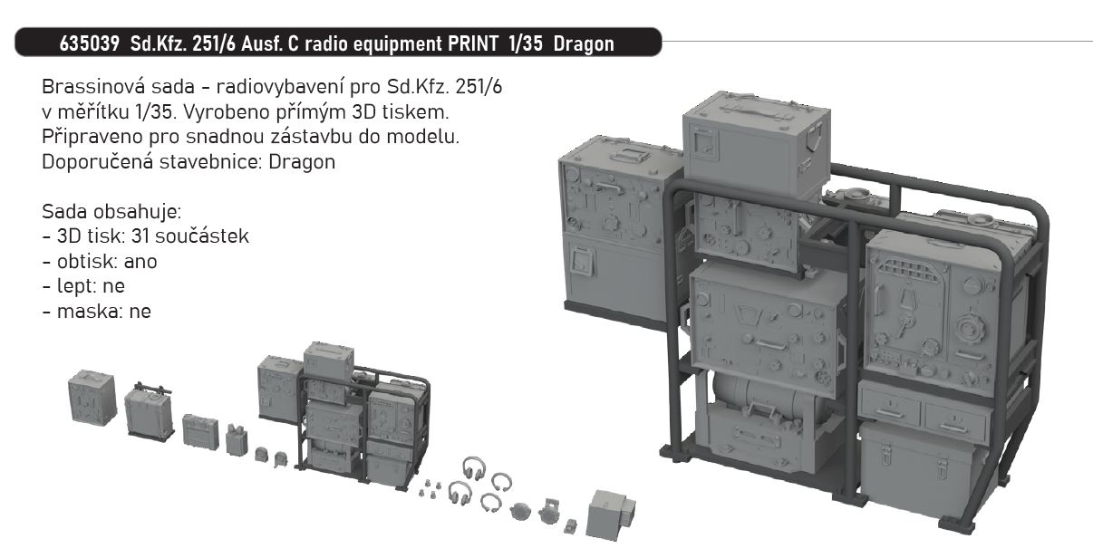 1/35 Sd.Kfz. 251/6 Ausf. C radio equipment PRINT (DRAGON)