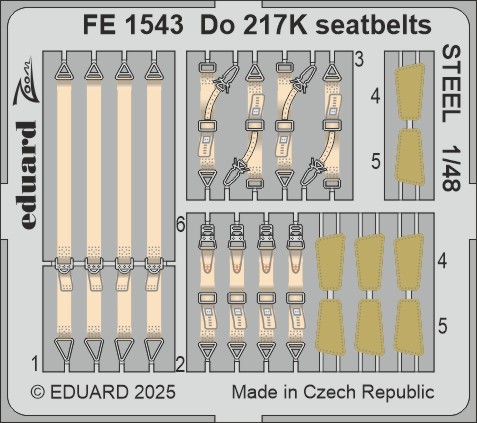 Fotografie 1/48 Do 217K seatbelts STEEL (ICM)