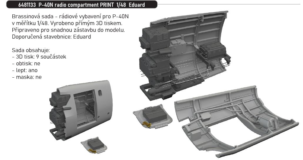 1/48 P-40N radio compartment PRINT (EDUARD)
