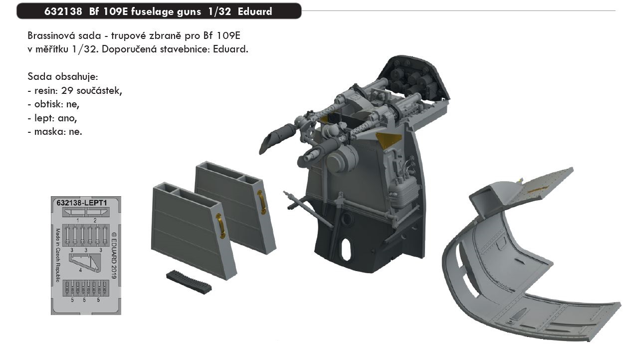 1/32 Bf 109E fuselage guns (EDUARD)