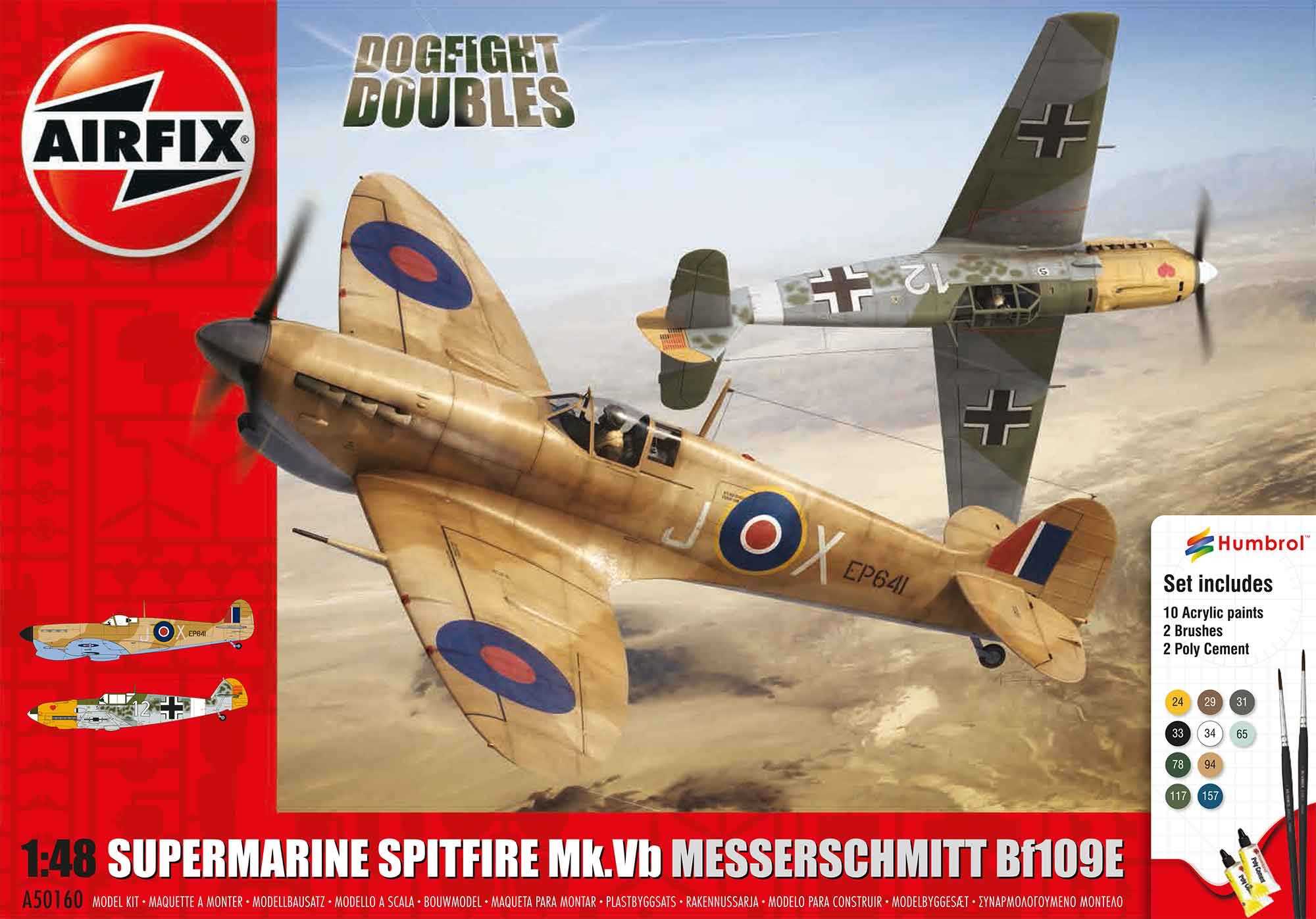 Fotografie Gift Set letadlo A50160 - Supermarine Spitfire MkVb Messerschmitt BF109E (1:48)