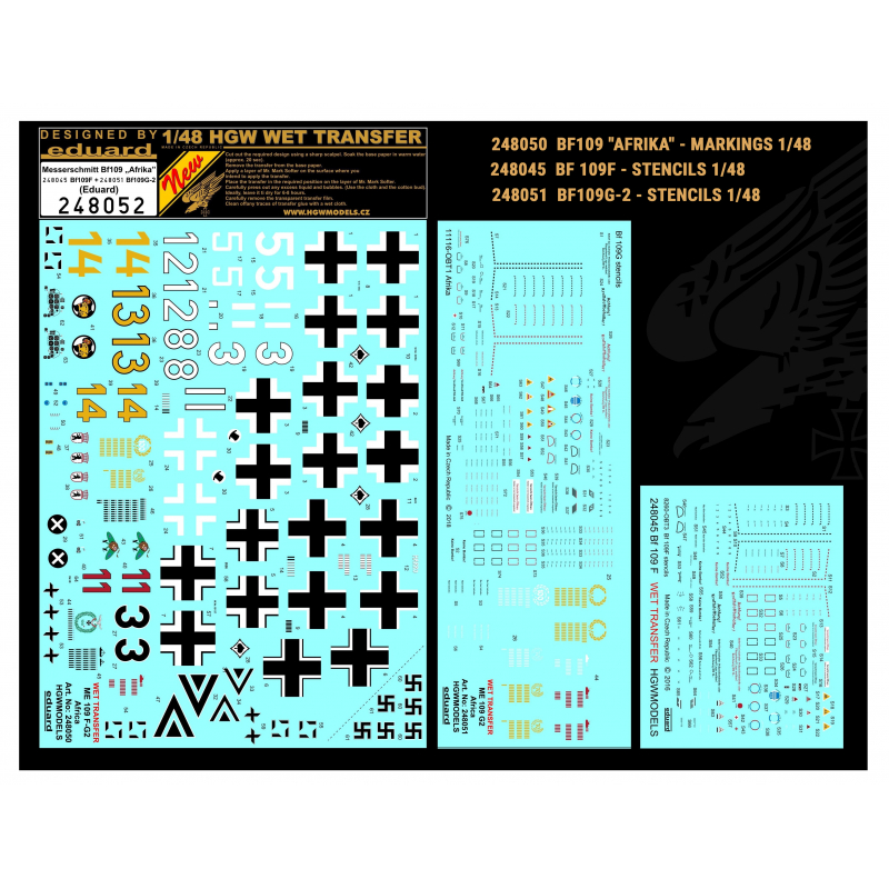 1/48 Messerschmitt Bf 109 - Popisky a Markingy