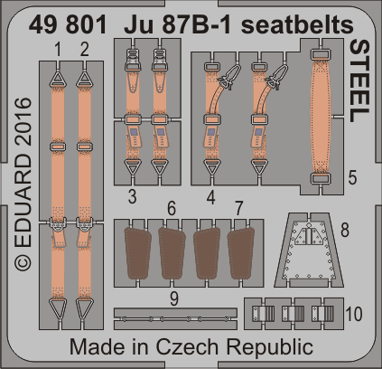 Fotografie 1/48 Ju 87B-1 seatbelts STEEL (AIRFIX)