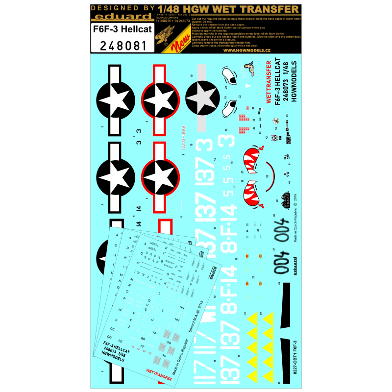 1/48 F6F-3 Hellcat - Markingy + Popisky