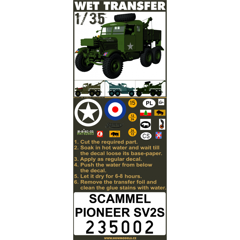 1/35 Scammel Pioneer SV2S - Popisky