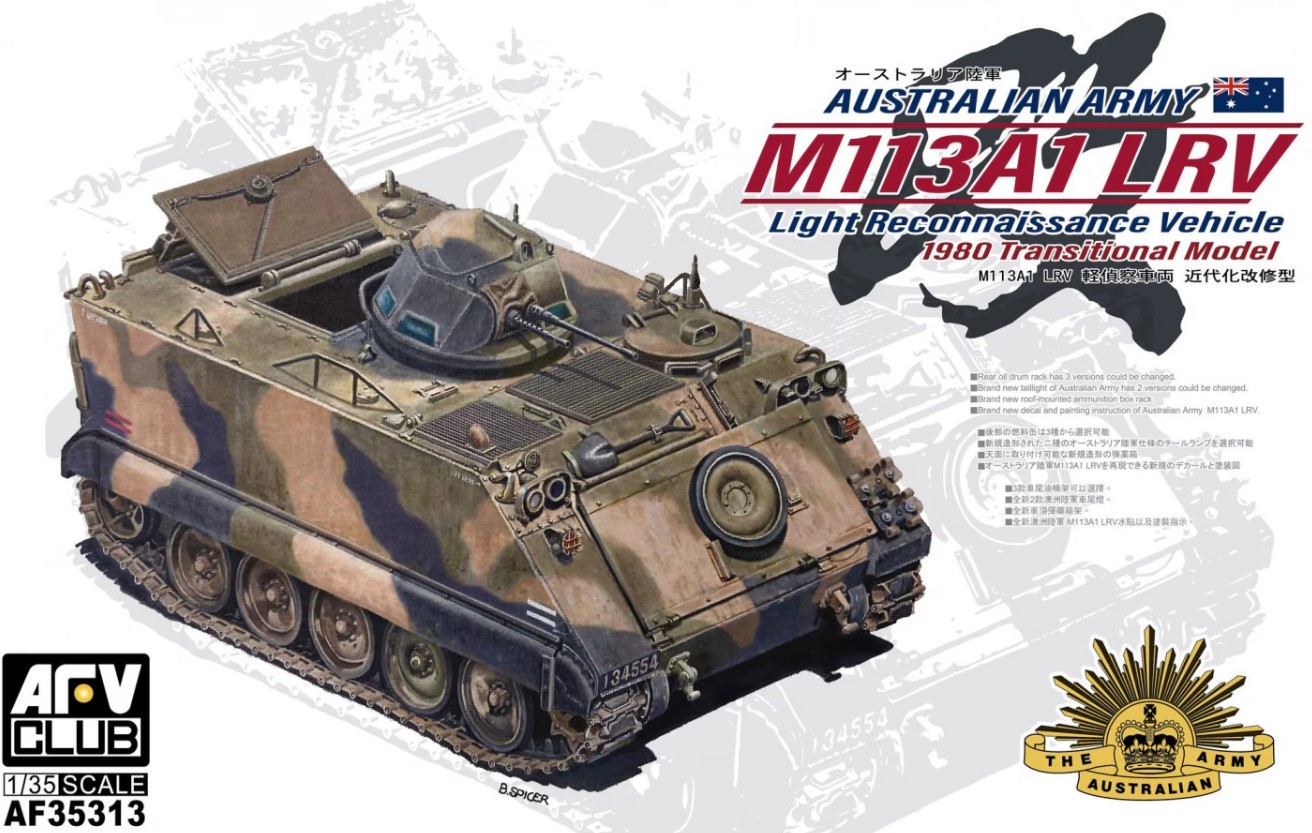 1/35 Australian Army M113A1 LRV Light Reconnaissance Vehicle 1980 Transitional Model