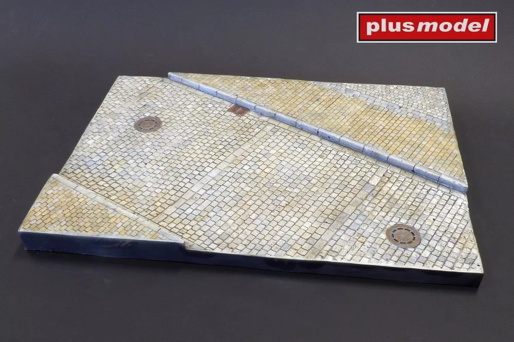 1/35 Display base Cobblestone street w/ sidewalk