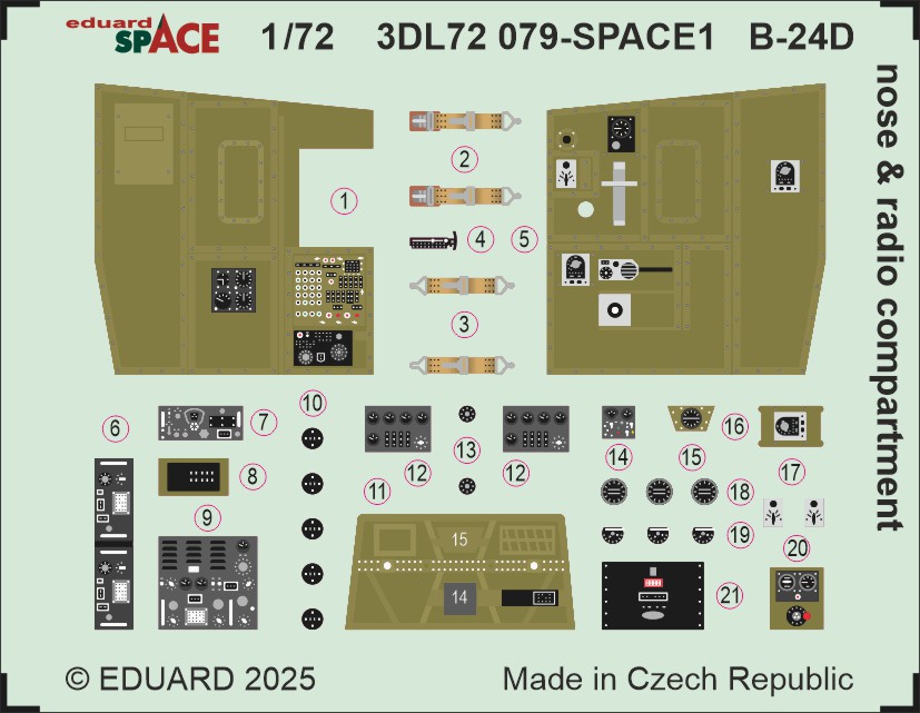 1/72 B-24D nose & radio compartment SPACE (AIRFIX)