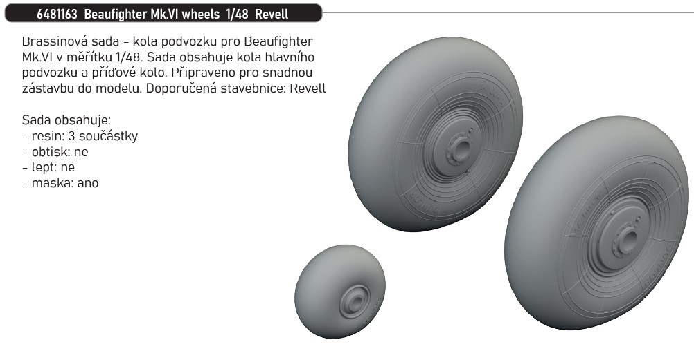 Fotografie 1/48 Beaufighter Mk.VI wheels (REVELL)