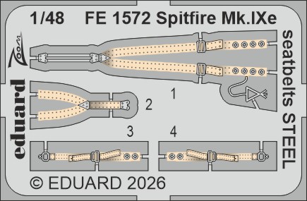Fotografie 1/48 Spitfire Mk.IXe seatbelts STEEL (AIRFIX)