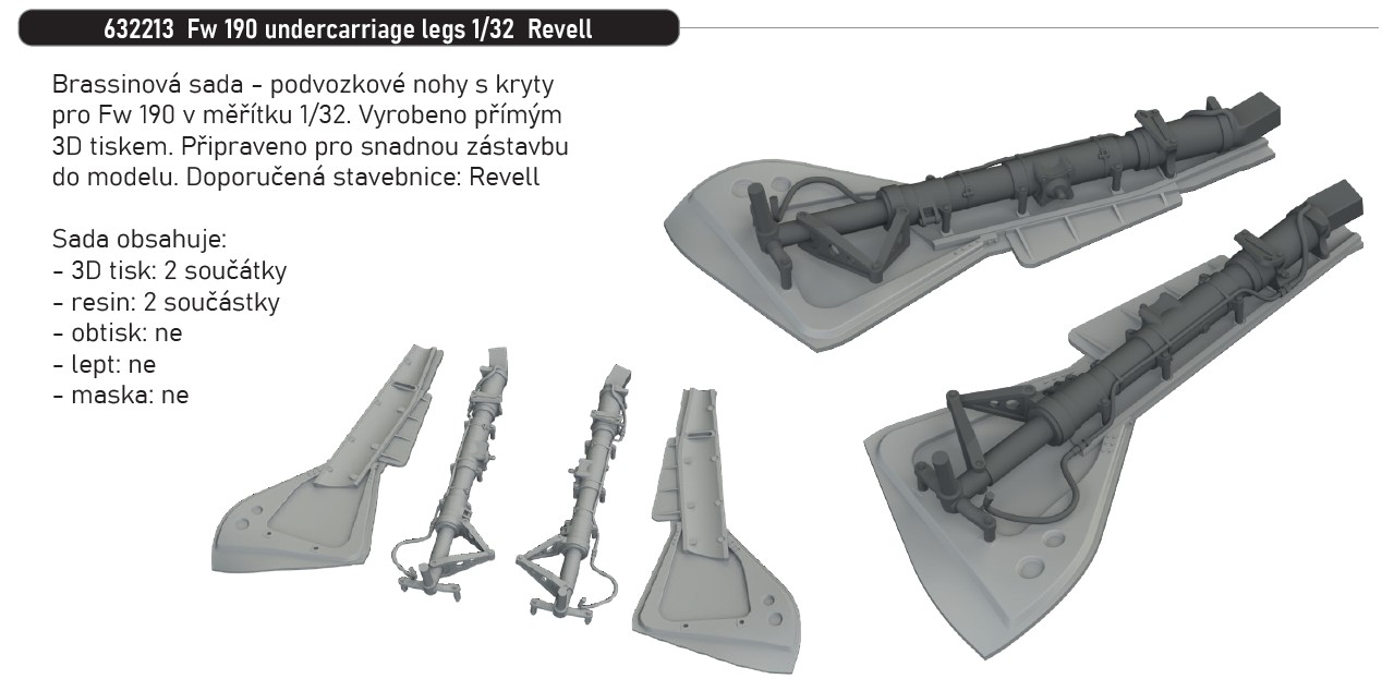 Fotografie 1/32 Fw 190 undercarriage legs PRINT (REVELL)