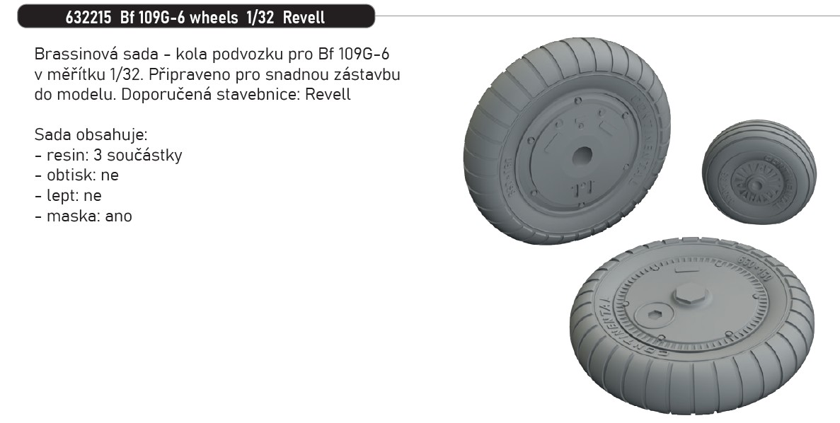 Fotografie 1/32 Bf 109G-6 wheels (REVELL)