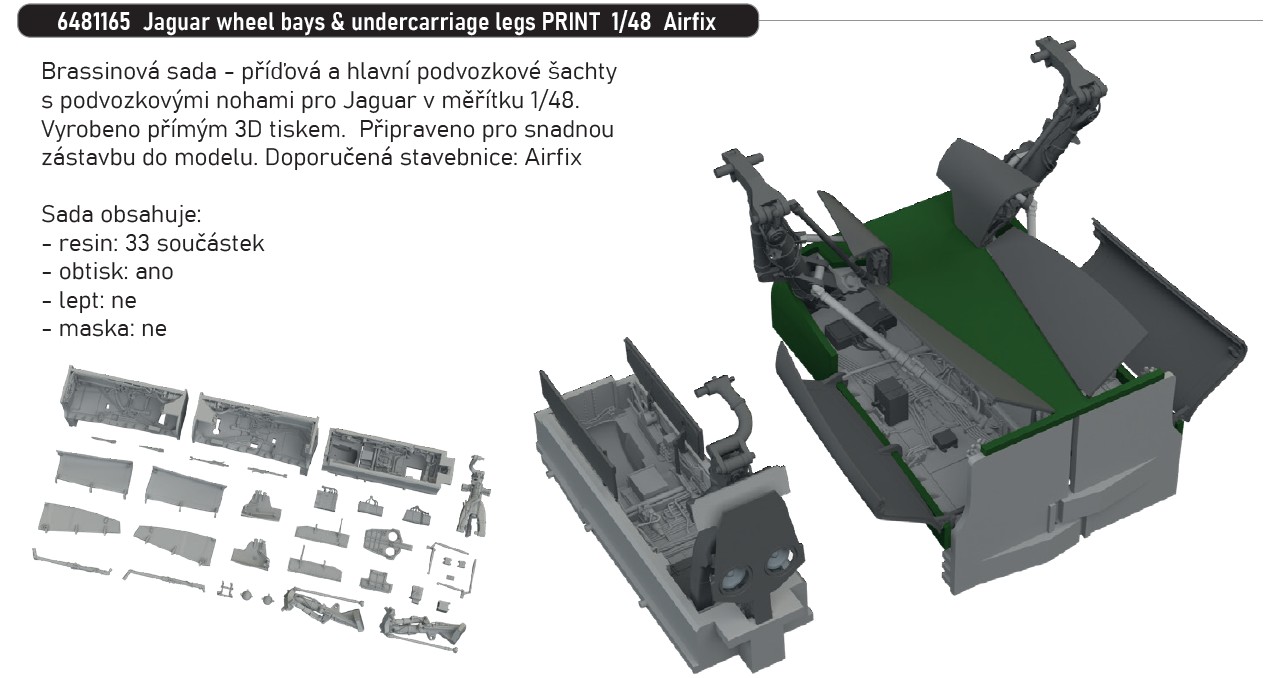 Fotografie 1/48 Jaguar wheel bays & undercarriage legs PRINT (AIRFIX)