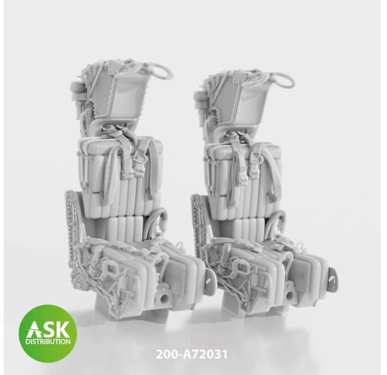1/72 GRU7A ejection seats with seat belts 2 pcs, rec. for F-14A/B Early - 3D print for GWH