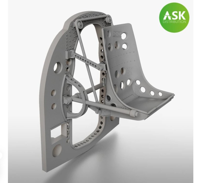 Fotografie 1/72 A6M bulkhead with seat in middle position - for Tamiya